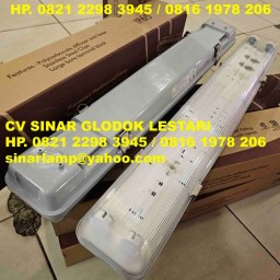 Kap Lampu Weatherproof 2x18 Waterproof Anti pecah Klem Stainless
